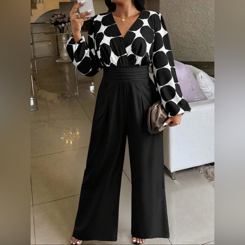 SHEIN Black and White Jumpsuit